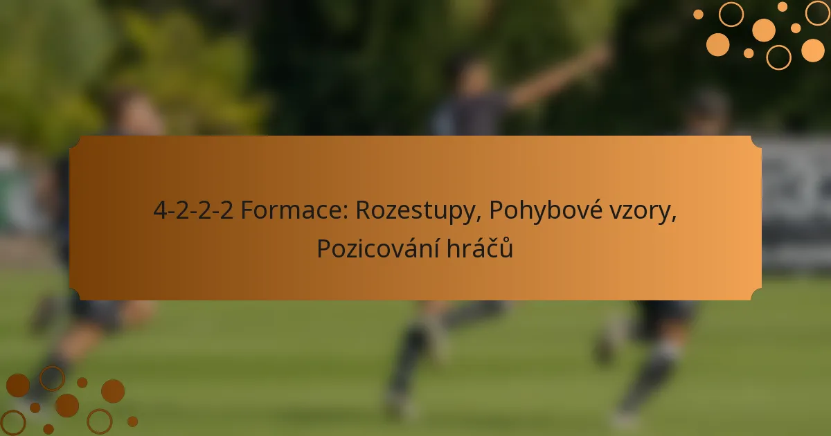 4-2-2-2 Formace: Rozestupy, Pohybové vzory, Pozicování hráčů