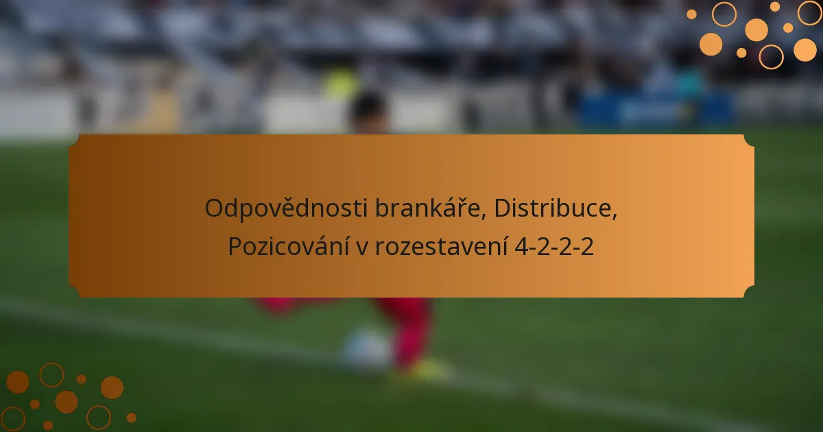 Odpovědnosti brankáře, Distribuce, Pozicování v rozestavení 4-2-2-2